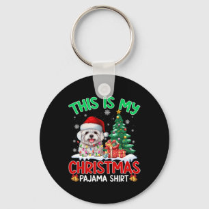 Det här är min jul Pajama Maltesiska Hundälskare X Nyckelring