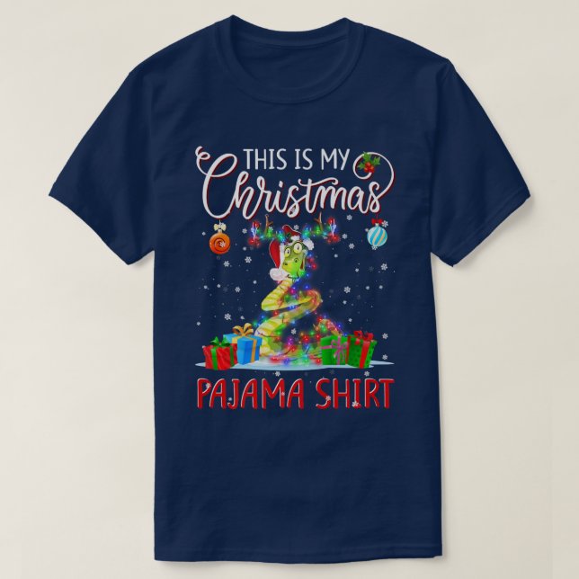 Det här är min jul Pajama-ormar Julligh T Shirt (Design framsida)