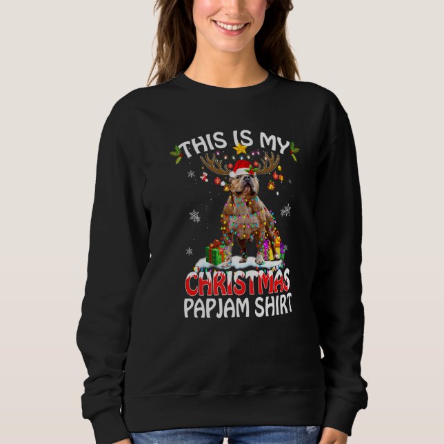 Det här är min jul Pajama Pit Bull Ljus Santa T Shirt (Framsida)