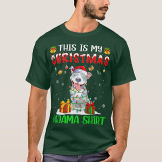 Det här är min jul Pajama Pitbull Julafton Träd Li T Shirt