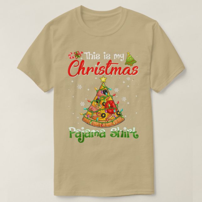 Det här är min jul Pajama Pizza Julgran T Shirt (Design framsida)