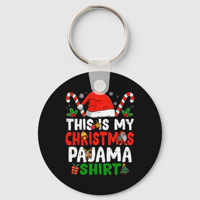 Det här är min jul Pajama-Roligt jul Nyckelring (Framsida)