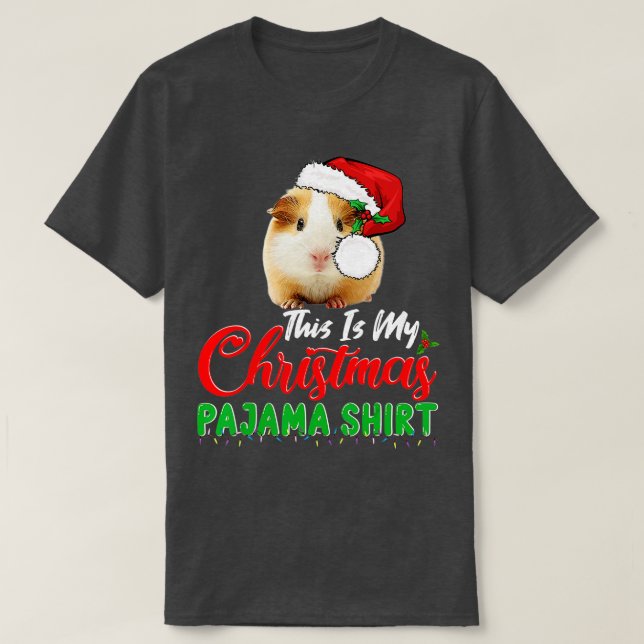 Det här är min jul Pajama Santa Guinea Gris Kärlek T Shirt (Design framsida)