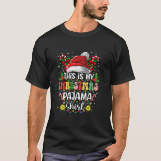 Det här är min jul Pajama Santa Hat Julafton Ljus T Shirt