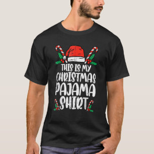 Det här är min jul Pajama Santa Hat Julafton T Shirt