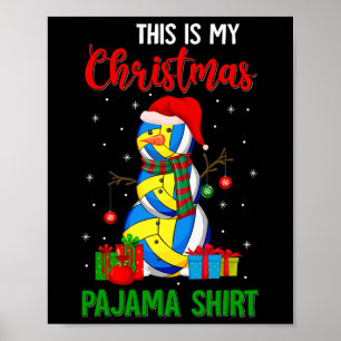 Det här är min jul Pajama Santa Volleyball Älskare Poster