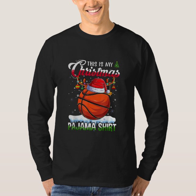 Det här är min jul Pajama Shirt Basketball T Shirt (Framsida)