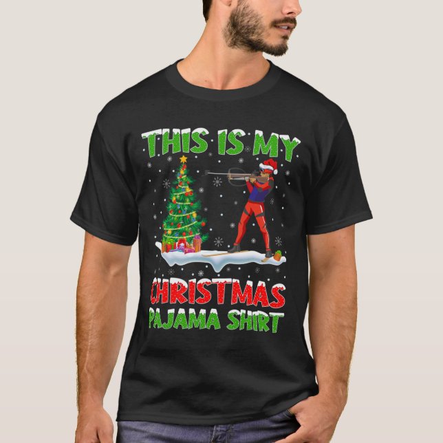 Det här är min jul Pajama Shirt Biathlon Christm T Shirt (Framsida)