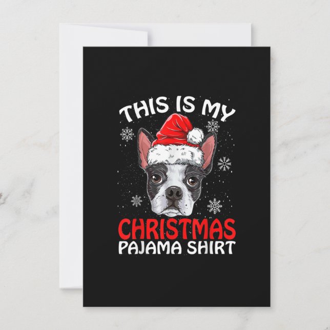 Det här är min jul Pajama Shirt Boston Terrier C Inbjudningar (Framsida)