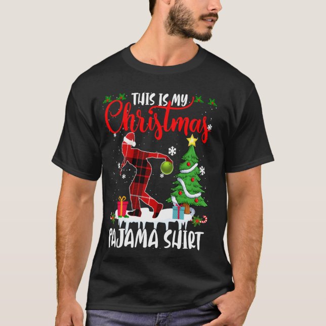 Det här är min jul Pajama Shirt Bowling Player R T (Framsida)