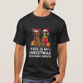 Det här är min jul Pajama Shirt Dachshund Santa T