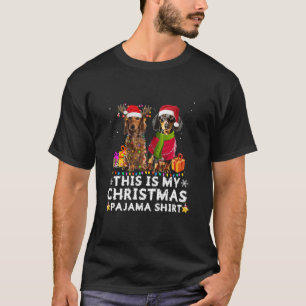 Det här är min jul Pajama Shirt Dachshunds Santa T