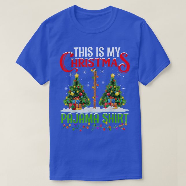 Det här är min jul Pajama Shirt Flute Music Chri T Shirt (Design framsida)