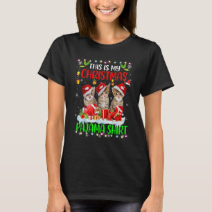 Det här är min jul Pajama Shirt Funny Cat Santa T