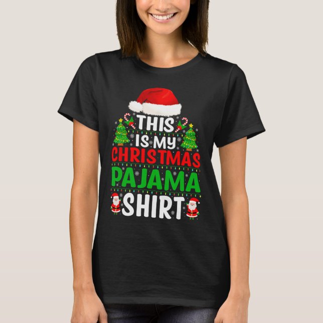 Det här är min jul Pajama Shirt Funny Julafton Pjs T (Framsida)