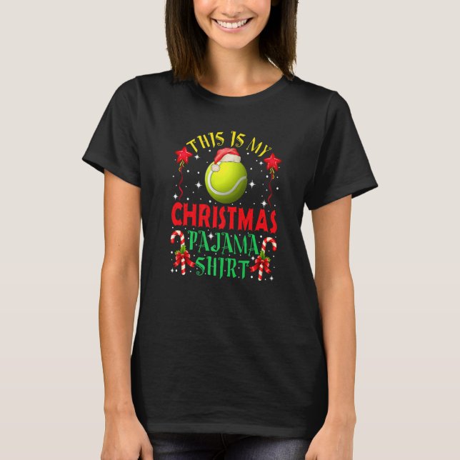 Det här är min jul Pajama Shirt Funny Tennis San T Shirt (Framsida)