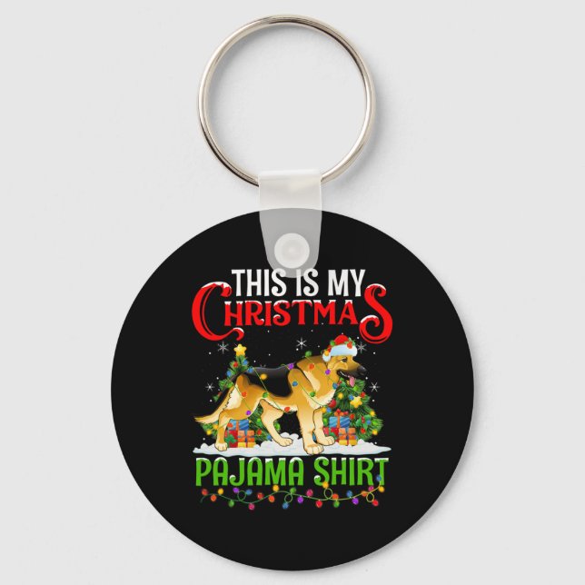Det här är min jul Pajama Shirt German Shepherd Nyckelring (Framsida)