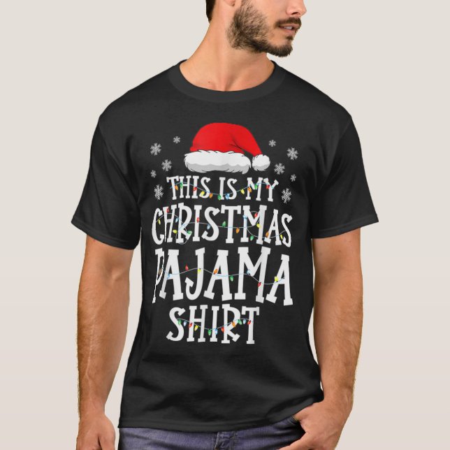 Det här är min jul Pajama Shirt Julafton Ljus T Shirt (Framsida)