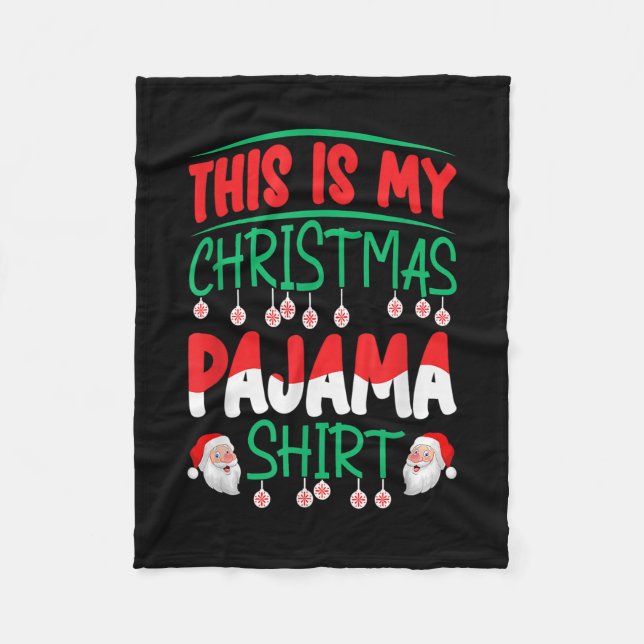 Det här är min jul Pajama Shirt Santa Julafton Fam Fleecefilt (Framsidan)