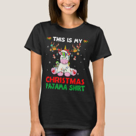 Det här är min jul Pajama Shirt Unicorn Santa T