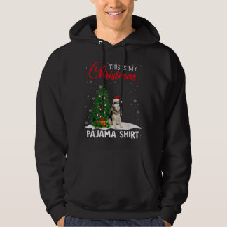 Det här är min jul Pajama Siberian husky Julafton Hoodie