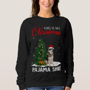 Det här är min jul Pajama Siberian husky Julafton T Shirt