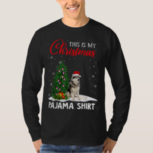 Det här är min jul Pajama Siberian husky Julafton T Shirt