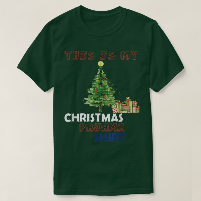Det här är min jul Pajama Snö Julafton Träd T Shirt (Design framsida)