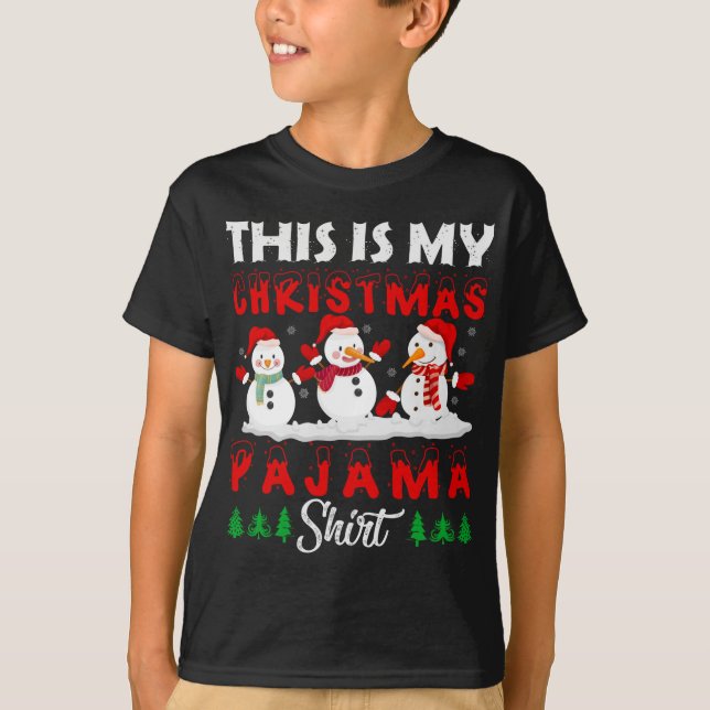 Det här är min jul Pajama Snögubbe T Shirt (Framsida)