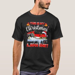 Det här är min jul Pajama Snowmobiling Santa Rei T Shirt