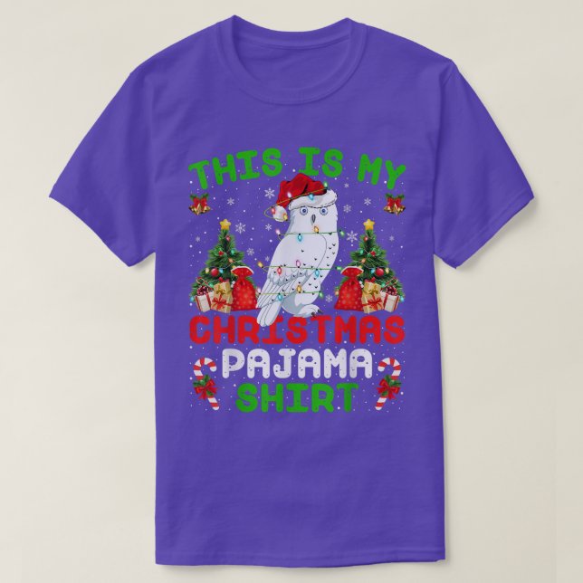 Det här är min jul Pajama Snowy Uggla Chris T Shirt (Design framsida)
