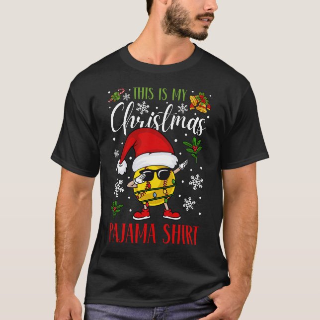 Det här är min jul Pajama Softball Manar T-Shirt (Framsida)