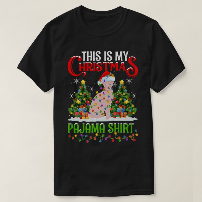 Det här är min jul Pajama Sphyn Cat-jul T Shirt (Design framsida)