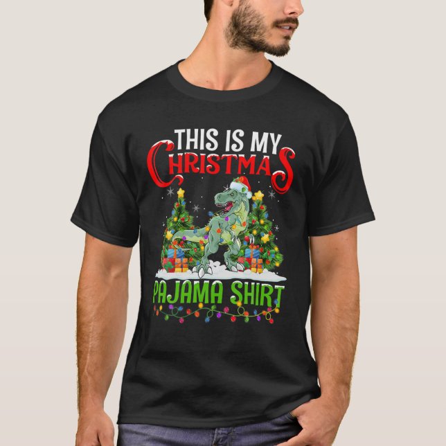 Det här är min jul Pajama Spinosaurus jul T Shirt (Framsida)