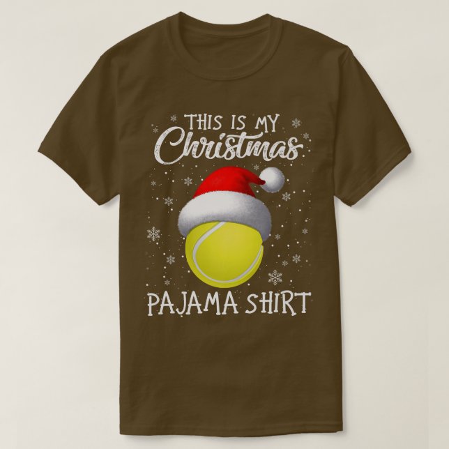 Det här är min jul Pajama-tennis Santa Hat Snö T Shirt (Design framsida)