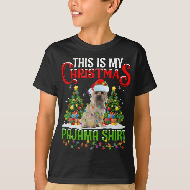 Det här är min jul Pajama Terrier-Hund jul T Shirt (Framsida)