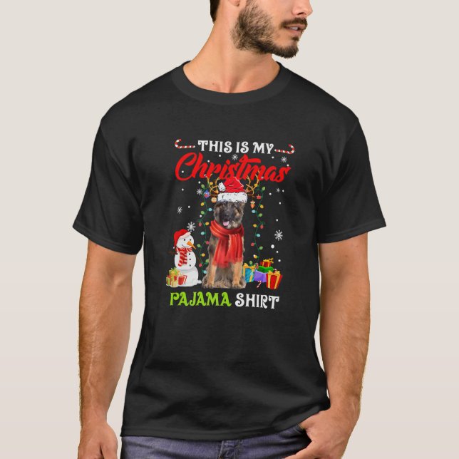 Det här är min jul Pajama-tyska Shepherd Santa T Shirt (Framsida)