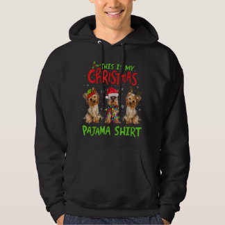 Det här är min jul Pajama Yorkie Hund Funny Julaft Hoodie