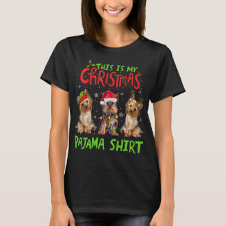 Det här är min jul Pajama Yorkie Hund Funny Julaft T Shirt