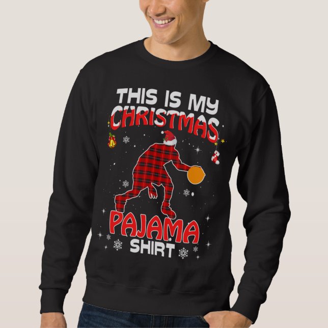 Det här är min jul PajamaRed Play Basketball Xm Lång Ärmad Tröja (Framsida)