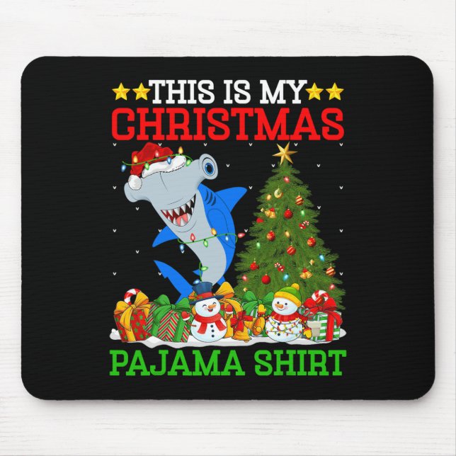 Det här är min jul Pajamas Hammerhead Shark Chri Musmatta (Framsidan)