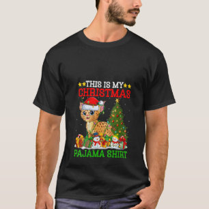 Det här är min jul Pajamas Ljus Bobcat Christm T Shirt