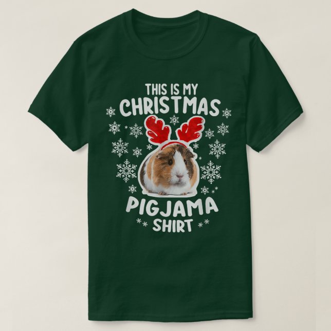 Det här är min jul Pigjama Guinea-Gris jul T Shirt (Design framsida)
