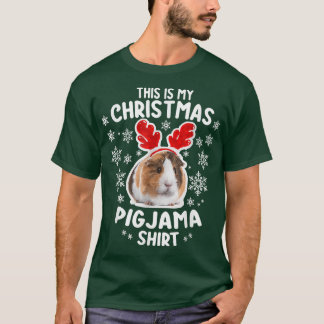 Det här är min jul Pigjama Guinea-Gris jul T Shirt