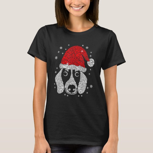 Det här är min jul, Pijama Santa Hat Dachshund T Shirt (Framsida)