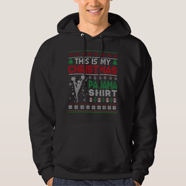 Det här är min jul pyjamas cheerleading ful sweats hoodie (Framsida)