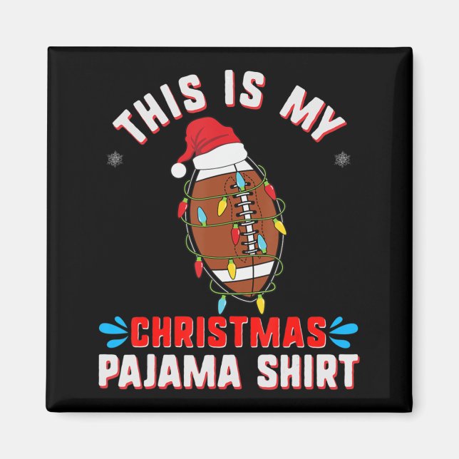 Det här är min Julafton-fotboll Pajama Roligt fläk Magnet (Framsidan)