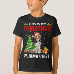 Det här är min julbeagle Hund Pajama Julafton Ljus T Shirt