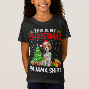 Det här är min julbeagle Hund Pajama Julafton Ljus T Shirt