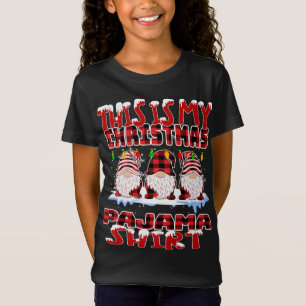 Det här är min julbuffalo Play Gnomes Funny Xm T Shirt